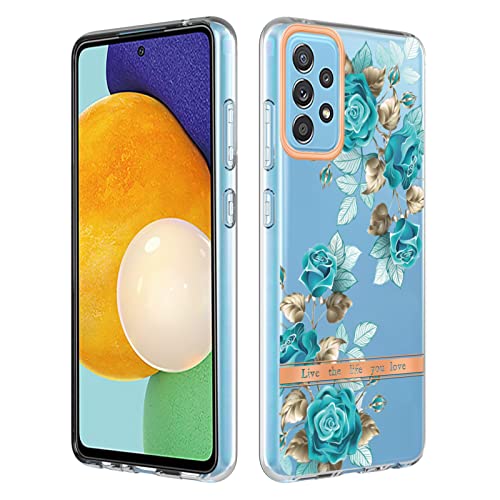 HYKEJJ Blumen Crystal Clear für Samsung Galaxy A52 / A52S 5G Hülle, [Nie Vergilbung] Samsung A52S 5G Stoßfeste Handyhülle Dünne Blumen Transparent Case Kompatibel mit Hülle Samsung A52 / A52S 5G (F) von HYKEJJ