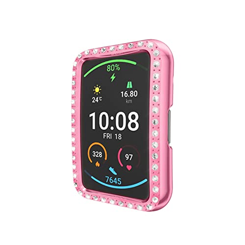 HYKEJJ Glitzer Diamant Hülle Kompatibel mit Huawei Watch Fit Schutzhülle, Strass Glitzer Diamant Harter PC Schutzrahmen Stoßfest Kratzfest Schutzhülle für Huawei Watch Fit Hülle (A) von HYKEJJ