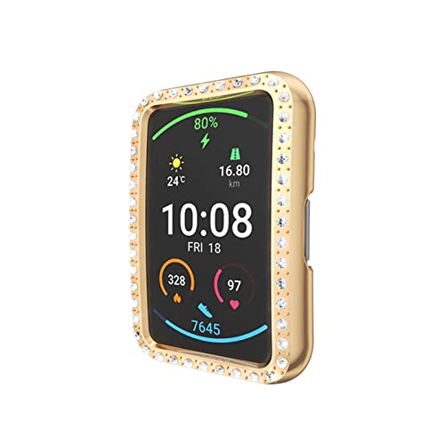 HYKEJJ Glitzer Diamant Hülle Kompatibel mit Huawei Watch Fit Schutzhülle, Strass Glitzer Diamant Harter PC Schutzrahmen Stoßfest Kratzfest Schutzhülle für Huawei Watch Fit Hülle (E) von HYKEJJ