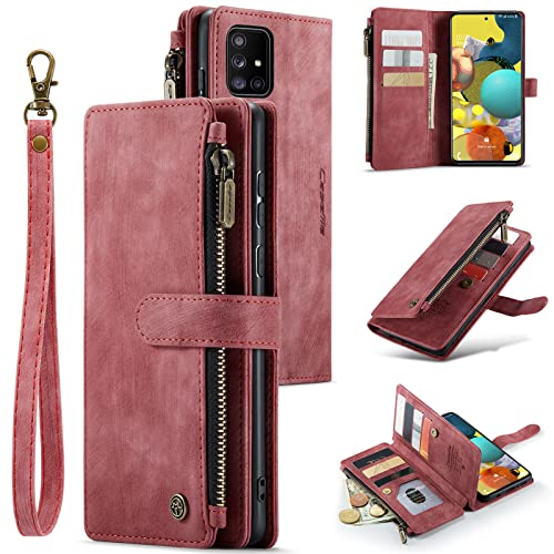HYKEJJ Handyhülle für Samsung Galaxy A51, Reißverschluss Hülle Leder Weich TPU Klapphülle Magnetverschluss Kartenfach Standfunktion Geldbörse mit Trageband Schutzhülle Kompatibel mit Samsung A51 (B) HYKEJJ Handyhülle für Samsung Galaxy A51, Reißverschluss Hülle Leder Weich TPU Klapphülle Magnetverschluss Kartenfach Standfunktion Geldbörse mit Trageband Schutzhülle Kompatibel mit Samsung A51 (B) von HYKEJJ