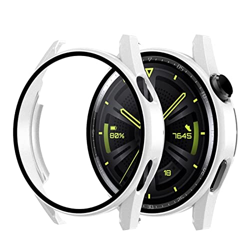 HYKEJJ Hülle Kompatibel mit Huawei Watch GT3 42mm Schutzhülle, Hülle Huawei Watch GT3 42mm Allround-PC-Gehäuse mit gehärtetem Glas, Bumper Drop Schutz Hülle für Huawei Watch GT3 42mm (G) von HYKEJJ