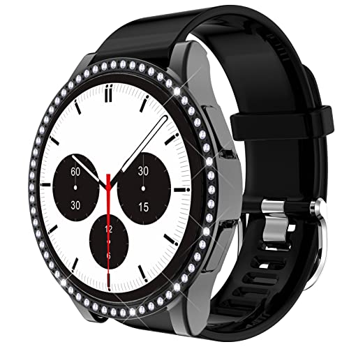 HYKEJJ Hülle Kompatibel mit Samsung Galaxy Watch 4 Classic 46mm/42mm Schutzhülle, Strass Glitzer Diamant Harter PC Schutzrahmen Stoßfest Kratzfest Schutzhülle für (42mm,C) von HYKEJJ