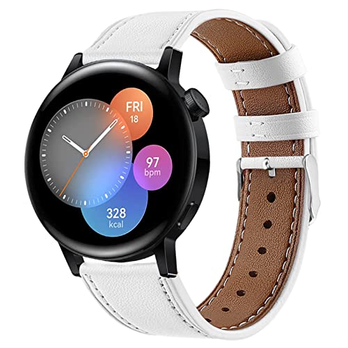 HYKEJJ Leder Armband für Xiaomi Watch S1 /Xiaomi Watch S1 Active Armband, 22mm Blumen Lederband Ersatzband mit Edelstahl-Verschluss Kompatibel mit Xiaomi Watch S1 /Xiaomi Watch S1 Active (A) von HYKEJJ