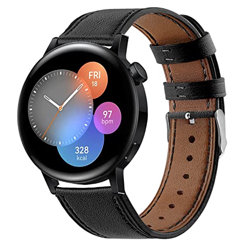 HYKEJJ Leder Armband für Xiaomi Watch S1 /Xiaomi Watch S1 Active Armband, 22mm Blumen Lederband Ersatzband mit Edelstahl-Verschluss Kompatibel mit Xiaomi Watch S1 /Xiaomi Watch S1 Active (F) von HYKEJJ