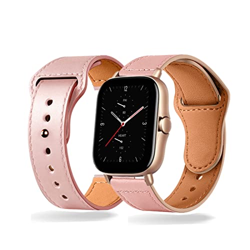 HYKEJJ Lederarmband für Amazfit GTS 3 Armband, Leder Ersatzarmband, Amazfit GTS 3 Mehrfache Farben Slim Leather Ersatzband Kompatibel mit Armband Amazfit GTS 3 (F) von HYKEJJ