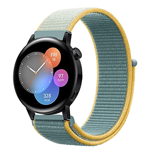 HYKEJJ Nylon Solo Loop Armband für Huawei Watch GT3 42mm, 20mm Nylon Armbänder Uhrenarmband Sport Ersatzband Kompatibel mit Huawei Watch GT3 42mm (21) von HYKEJJ