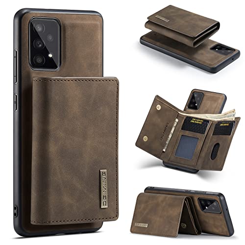 Handyhülle für Samsung Galaxy A53 5G hülle Leder Schutzhülle Geldbörse, Abnehmbare Magnetverschluss Handyhülle, mit Card Slots und magnetischer Back Cover Case kompatibel mit Samsung A53 5G (E) von HYKEJJ