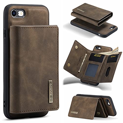 Handyhülle für iPhone SE 2020/7/8 hülle Leder Schutzhülle Geldbörse, Abnehmbare Magnetverschluss Handyhülle, mit Card Slots und magnetischer Back Cover Case kompatibel mit iPhone SE 2020/7/8 (E) Handyhülle für iPhone SE 2020/7/8 hülle Leder Schutzhülle Geldbörse, Abnehmbare Magnetverschluss Handyhülle, mit Card Slots und magnetischer Back Cover Case kompatibel mit iPhone SE 2020/7/8 (E) von HYKEJJ
