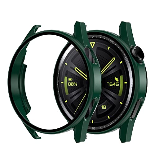 Hülle Kompatibel mit Huawei Watch GT3 42mm Schutzhülle, Hülle Huawei Watch GT3 42mm Allround-PC-Gehäuse mit gehärtetem Glas, Bumper Drop Schutz Hülle für Huawei Watch GT3 42mm (H) von HYKEJJ