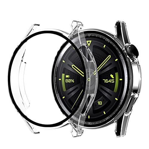 Hülle Kompatibel mit Huawei Watch GT3 42mm Schutzhülle, Hülle Huawei Watch GT3 42mm Allround-PC-Gehäuse mit gehärtetem Glas, Bumper Drop Schutz Hülle für Huawei Watch GT3 42mm (I) von HYKEJJ