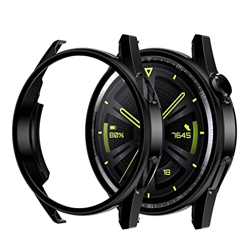 Hülle Kompatibel mit Huawei Watch GT3 46mm Schutzhülle, Hülle Huawei Watch GT3 46mm Allround-PC-Gehäuse mit gehärtetem Glas, Bumper Drop Schutz Hülle für Huawei Watch GT3 46mm (D) von HYKEJJ
