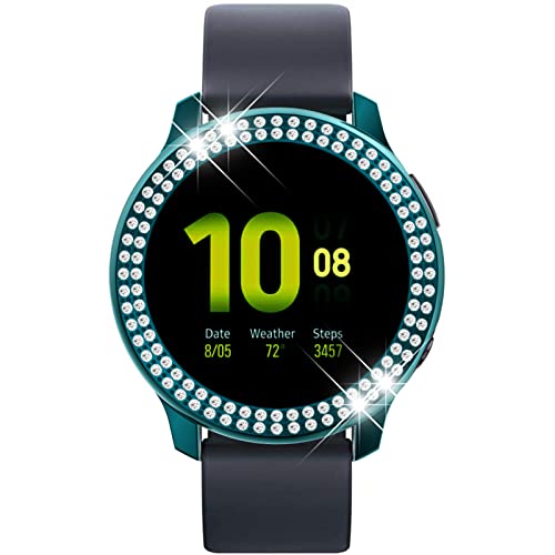 Hülle Kompatibel mit Samsung Galaxy Watch Active 2 44mm/40mm Schutzhülle, Strass Glitzer Diamant Harter PC Schutzrahmen Stoßfest Kratzfest Schutzhülle für Samsung Watch Active 2 Hülle (A,40MM) von HYKEJJ