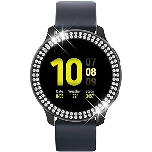 Hülle Kompatibel mit Samsung Galaxy Watch Active 2 44mm/40mm Schutzhülle, Strass Glitzer Diamant Harter PC Schutzrahmen Stoßfest Kratzfest Schutzhülle für Samsung Watch Active 2 Hülle (C,44MM) von HYKEJJ