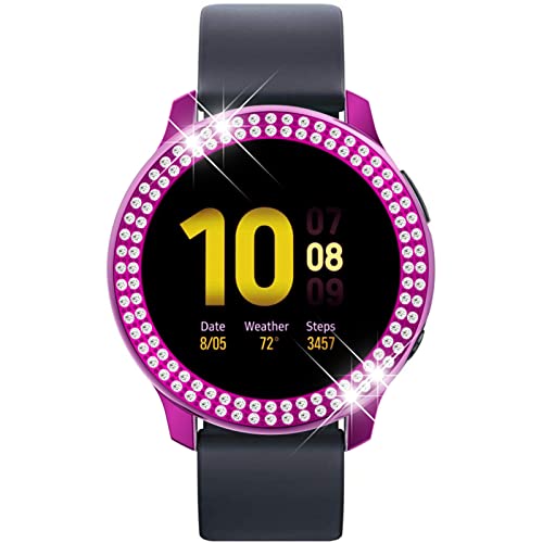 Hülle Kompatibel mit Samsung Galaxy Watch Active 2 44mm/40mm Schutzhülle, Strass Glitzer Diamant Harter PC Schutzrahmen Stoßfest Kratzfest Schutzhülle für Samsung Watch Active 2 Hülle (J,40MM) von HYKEJJ