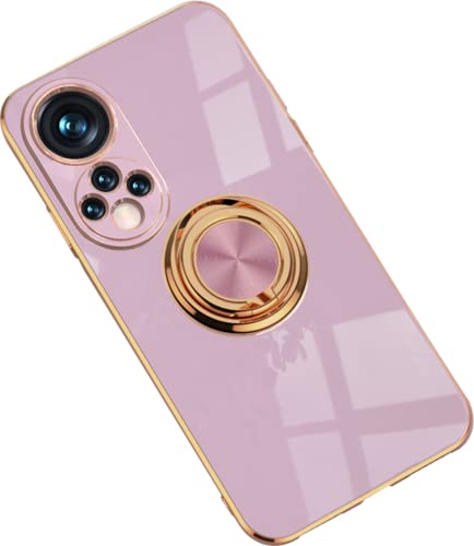 Hülle für Honor 50 Hülle Handyhülle Schutzhülle Silikon Transparent Dünn Case Cover mit 360 Drehbarem Ring Magnetische TPU Kompatibel mit Honor 50 Handy (A) von HYKEJJ