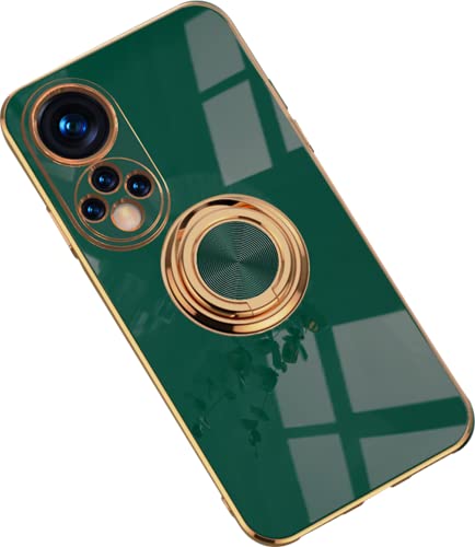 Hülle für Honor 50 Hülle Handyhülle Schutzhülle Silikon Transparent Dünn Case Cover mit 360 Drehbarem Ring Magnetische TPU Kompatibel mit Honor 50 Handy (D) von HYKEJJ