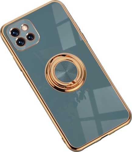 Hülle für Samsung Galaxy A22 4G Hülle Handyhülle Schutzhülle Silikon Transparent Dünn Case Cover mit 360 Drehbarem Ring Magnetische TPU Kompatibel mit Samsung Galaxy A22 4G Handy (D) von HYKEJJ