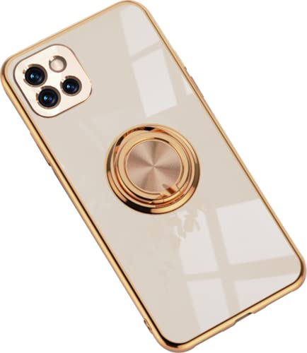 Hülle für Samsung Galaxy A22 4G Hülle Handyhülle Schutzhülle Silikon Transparent Dünn Case Cover mit 360 Drehbarem Ring Magnetische TPU Kompatibel mit Samsung Galaxy A22 4G Handy (E) von HYKEJJ