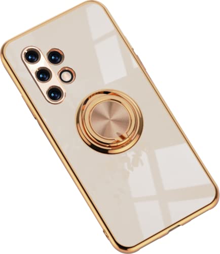 Hülle für Samsung Galaxy A32 5G Hülle Handyhülle Schutzhülle Silikon Transparent Dünn Case Cover mit 360 Drehbarem Ring Magnetische TPU Kompatibel mit Samsung Galaxy A32 5G Handy (A) von HYKEJJ