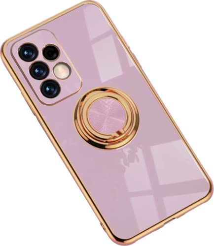 Hülle für Samsung Galaxy A72 Hülle Handyhülle Schutzhülle Silikon Transparent Dünn Case Cover mit 360 Drehbarem Ring Magnetische TPU Kompatibel mit Samsung Galaxy A72 Handy (F) von HYKEJJ