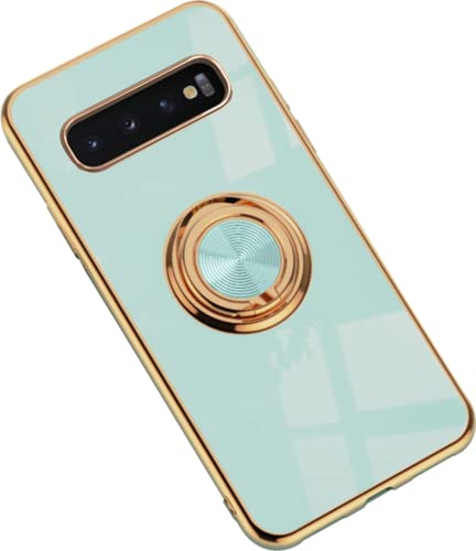 Hülle für Samsung Galaxy S10 Hülle Handyhülle Schutzhülle Silikon Transparent Dünn Case Cover mit 360 Drehbarem Ring Magnetische TPU Kompatibel mit Samsung Galaxy S10 Handy (C) von HYKEJJ