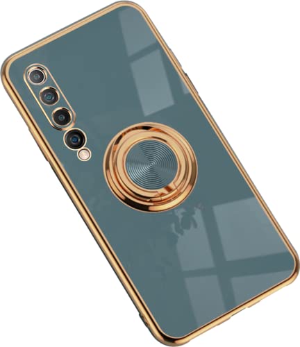 Hülle für Xiaomi Mi 10 Hülle Handyhülle Schutzhülle Silikon Transparent Dünn Case Cover mit 360 Drehbarem Ring Magnetische TPU Kompatibel mit Xiaomi Mi 10 Handy (A) von HYKEJJ