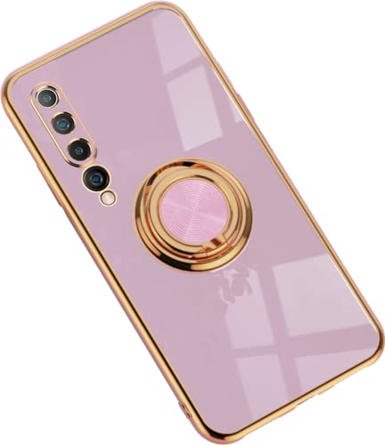 Hülle für Xiaomi Mi 10 Hülle Handyhülle Schutzhülle Silikon Transparent Dünn Case Cover mit 360 Drehbarem Ring Magnetische TPU Kompatibel mit Xiaomi Mi 10 Handy (B) von HYKEJJ