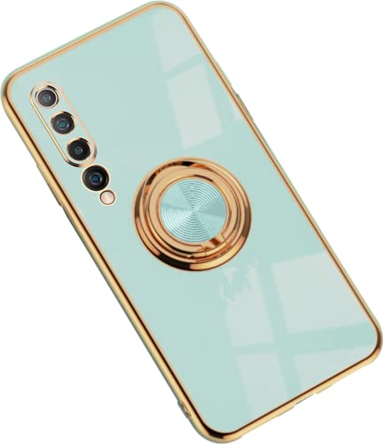 Hülle für Xiaomi Mi 10 Hülle Handyhülle Schutzhülle Silikon Transparent Dünn Case Cover mit 360 Drehbarem Ring Magnetische TPU Kompatibel mit Xiaomi Mi 10 Handy (D) von HYKEJJ