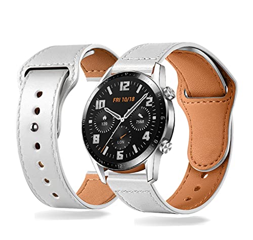 Lederarmband für Huawei Watch GT3 46mm Armband, Leder Ersatzarmband, Huawei Watch GT3 46mm Mehrfache Farben Slim Leather Ersatzband Kompatibel mit Armband Huawei Watch GT3 46mm (D) von HYKEJJ