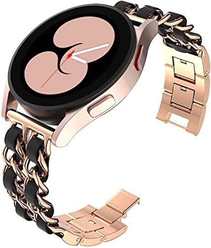 Metallarmband mit Leder für Huawei Watch GT2 Pro Armband, 22mm Damen Edelstahl Armband Gliederarmband Ersatzarmband Kompatibel mit Huawei Watch GT2 Pro Armband (B) von HYKEJJ