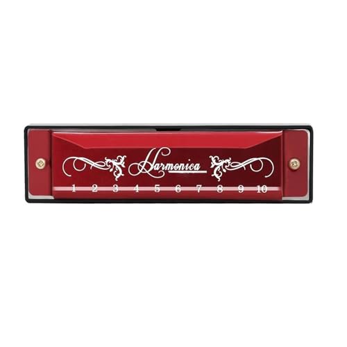Mundharmonika Für Erwachsene 10 Loch 20 Ton C Keyed Bunte Mundharmonika ABS Material Leicht Zu Tragen(Red) von HYLQZAT