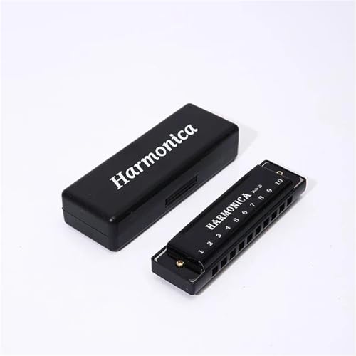 Mundharmonika Für Erwachsene 10 Loch C Gestimmte Diatonische Mundharmonika Angenehmes Spielgefühl Flexible Kontrolle(Black) von HYLQZAT