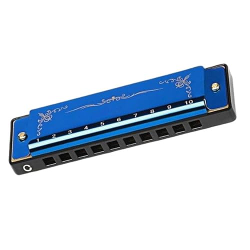 Mundharmonika Für Erwachsene 10 Loch C Ton 20 Ton Blues Mundharmonika Geeignet Für Anfänger Und Erwachsene(Blue) von HYLQZAT
