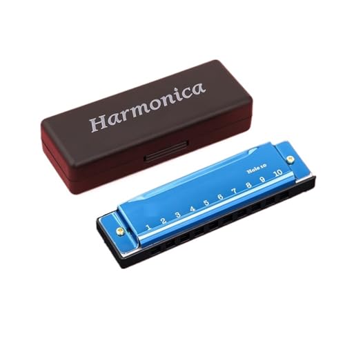 Mundharmonika Für Erwachsene 10 Loch Mundharmonika Mit 10 Tönen Professionelle Leistung(Dark blue) von HYLQZAT