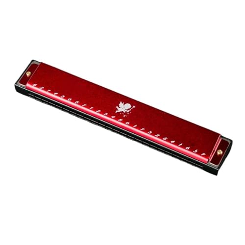 Mundharmonika Für Erwachsene 24 Loch Polyphone C Mundharmonika In Vollem Umfang Für Professionelle Leistung(Red) von HYLQZAT