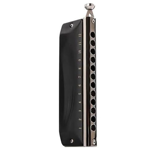 Mundharmonika Für Erwachsene Chromatische Mundharmonika Tonart C 12 Löcher 48 Töne Geeignet Für Anfänger Und Erwachsene(Matte Black) von HYLQZAT
