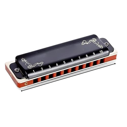 Mundharmonika Für Erwachsene Diatonische Blues Mundharmonika Tonart C 10 Löcher 20 Töne Für Erwachsene Und Profis(Black C) von HYLQZAT