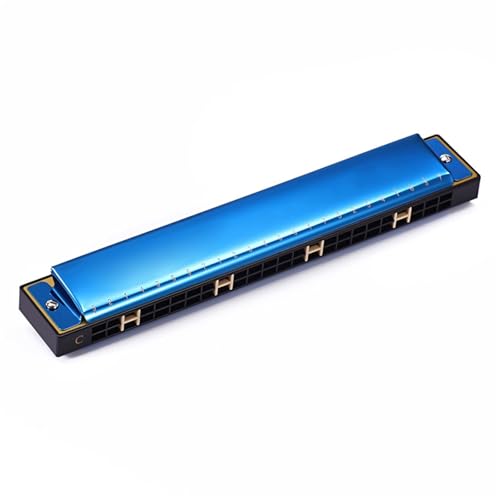 Mundharmonika Für Erwachsene Liebhaber Klassischer Musik Polyphone C Mundharmonika Mit 24 Löchern(Blue) von HYLQZAT