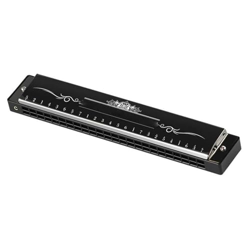 Mundharmonika Für Erwachsene Musikliebhaber 24 Loch C Tonart Polyphone Diatonische Mundharmonika(R3 Black) von HYLQZAT