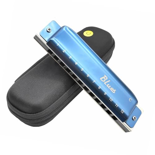 Mundharmonika Für Erwachsene Professionelle Diatonische Blues Mundharmonika Für Erwachsene Mit 12 Löchern C Tonart Aluminiumkamm(Type2) von HYLQZAT