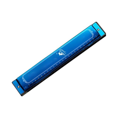 Mundharmonika Für Erwachsene Professionelle Polyphone Diatonische Mundharmonika Mit 24 Löchern In C Tonart(R4 Blue) von HYLQZAT