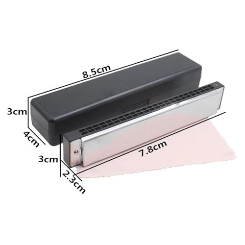 Mundharmonika Für Erwachsene Professionelles 24 Loch Tonart C Und D Doppelseitiges Silbernes Tremolo Anfänger Spielinstrumente(C key) von HYLQZAT