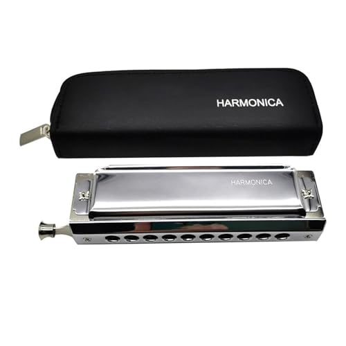 Mundharmonika Für Erwachsene Silbernes 10 Loch 40 Ton Mundharmonika Musikinstrument Mit Chromatischer Tonleiter von HYLQZAT