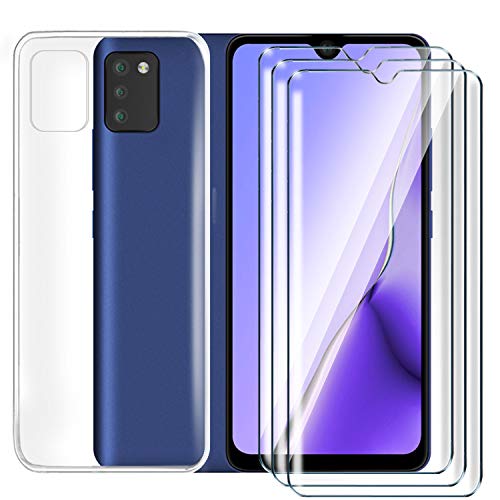 HYMY Hülle für Cubot Note 7/Cubot J8 + 3 x Schutzfolie Glass - Transparent Schutzhülle TPU Handytasche Tasche Durchsichtig Klar Silikon Case für Cubot Note 7/Cubot J8 (5.5")-Clear von HYMY