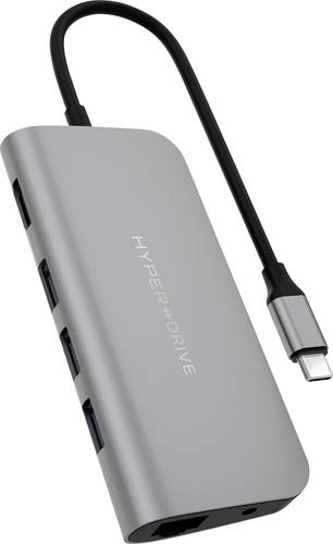 HYPER HD30F-GRAY USB-C® Dockingstation HyperDrive POWER 9-in-1 USB-C Hub Passend für Marke: Apple, von HYPER