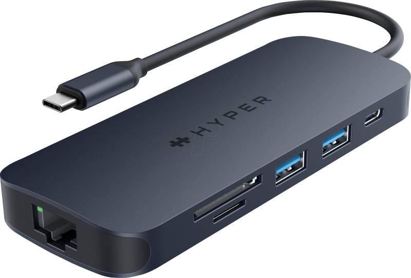 HYPER HD4004GL - PortReplicator/Dockingstation, USB-C, 8 Port von HYPER