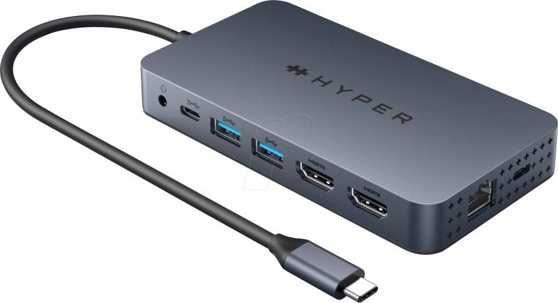 HYPER HDM1H-GL - PortReplicator/Dockingstation, USB-C, 10 Ports von HYPER