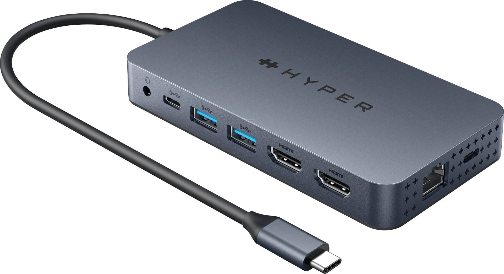 HYPER HDM1HBUGL - PortReplicator/Dockingstation, USB-C, 10 Ports von HYPER