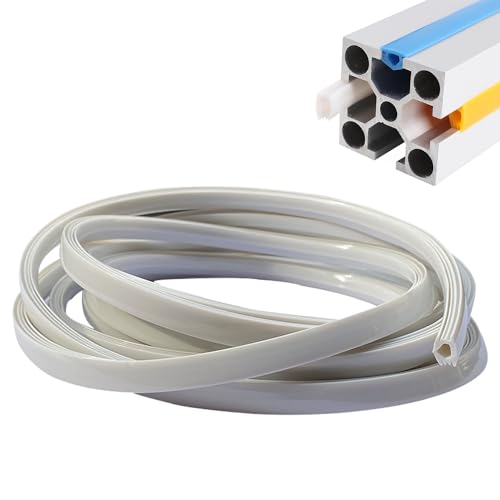 Staubschutz Weiche Abdeckungs Dichtungsstreifen 6mm*10M Aluminiumprofil-Schlitzabdeckung Flachdichtleiste für 20 Serie 6mm T Type Slot V Type Slot und 3D-Drucker (Grau 6mm) von HYRYC