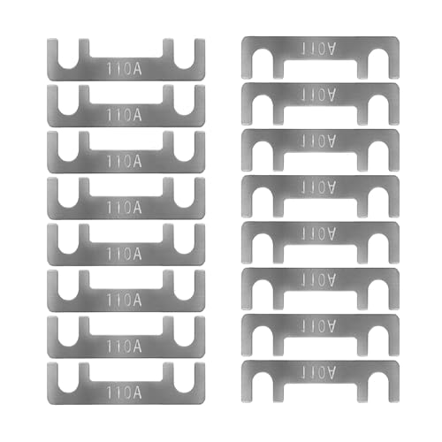 Streifensicherungen Blattsicherung Flachsicherungsstreifen 16 Stk Auto Sicherung 30A 40A 50A 60A 70A 80A 100A 110A 125A 150A Maximale Spannung bis 32V, für PKW Wohnmobil (110A) von HYRYC